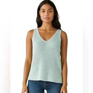 LOFT Outlet Mint Green Knit Tank Top, Size Large